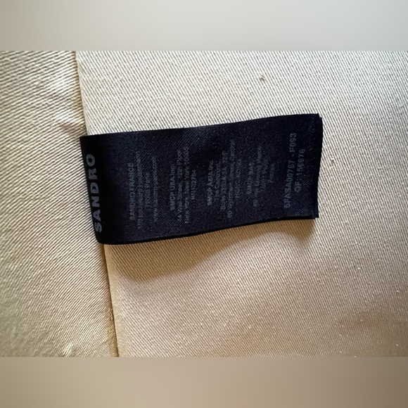 Sandro Paris Large Pink Cream Kasbah Tan Gold Check Gingham Tote Bag EUC $450 - Picture 10 of 11